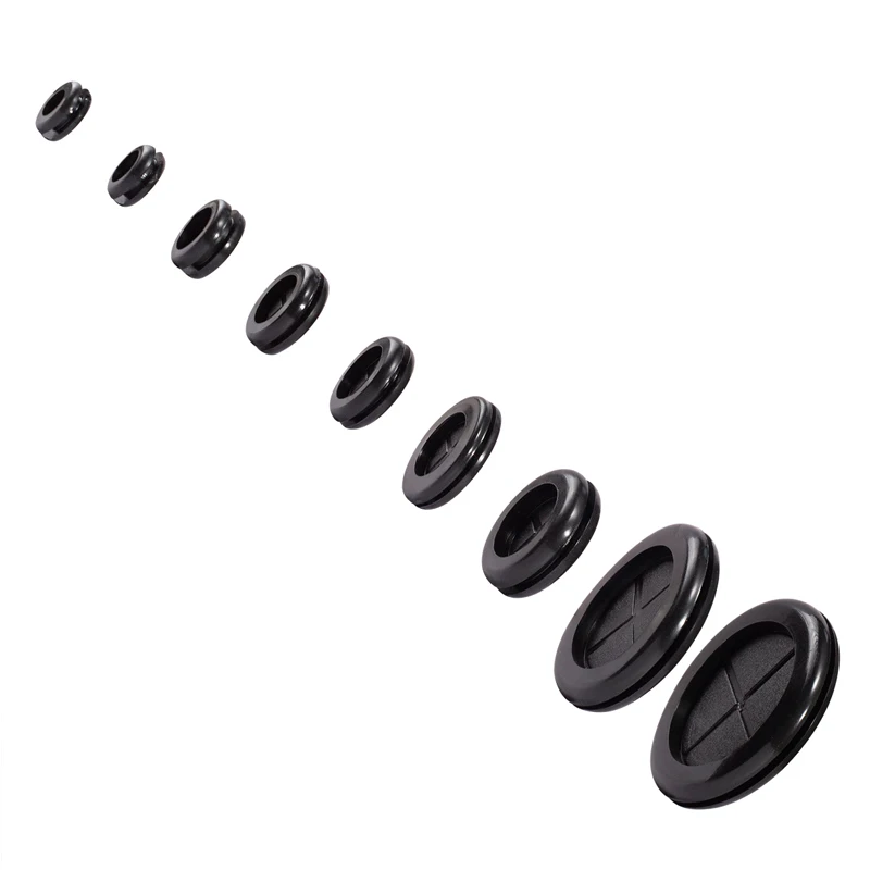 

Flexible Rubber Grommet for Cable Hole Cover, Wire Organizer, Cable Pass Through, Round Gasket Black