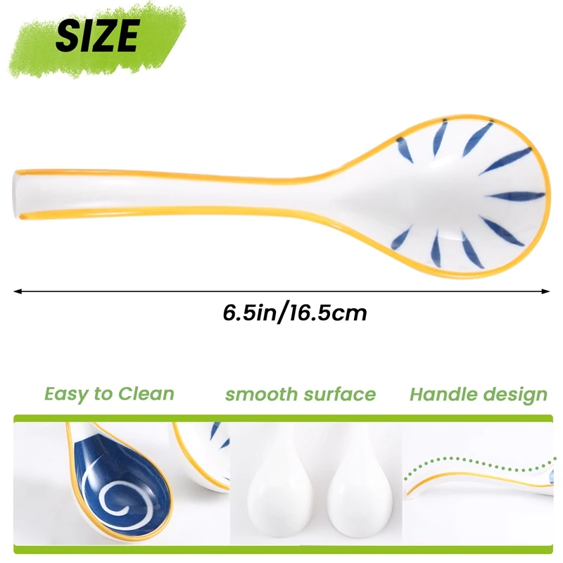 Керамические ложки для супа набор японских суповых ложок с длинной ручкой