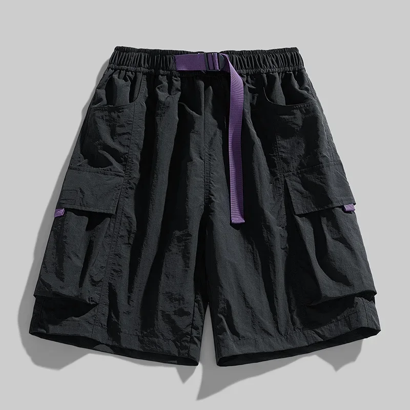 Модные мужские повседневные шорты летние тонкие шелковые свободная рабочая