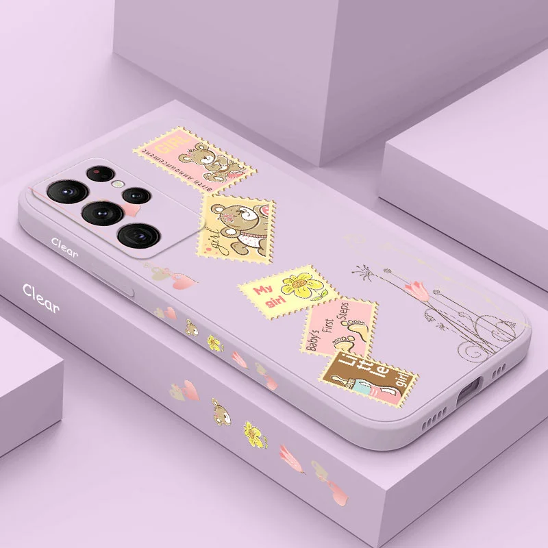 

Growth Stamps Phone Case For Samsung Galaxy S22 S21 S20 Ultra Plus FE S10 S9 S10E Note 20 ultra 10 9 Plus Cover