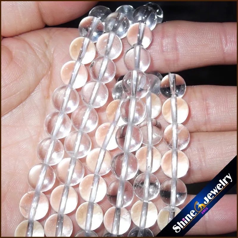 

Wholesale AAA 8mm Natural Round Brilliant Shape White Crystal Rock Quartz Stone Loose Beads Strand 15" Free shipping