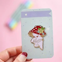 cute mushroom baby metal enamel lapel badge brooch pin