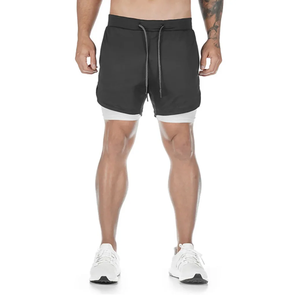 

Men Summer Fitness Jogging Shorts 2 in 1 Double Layer Quick Drying Sports Shorts Gym Sports Shorts Camouflage Running Shorts