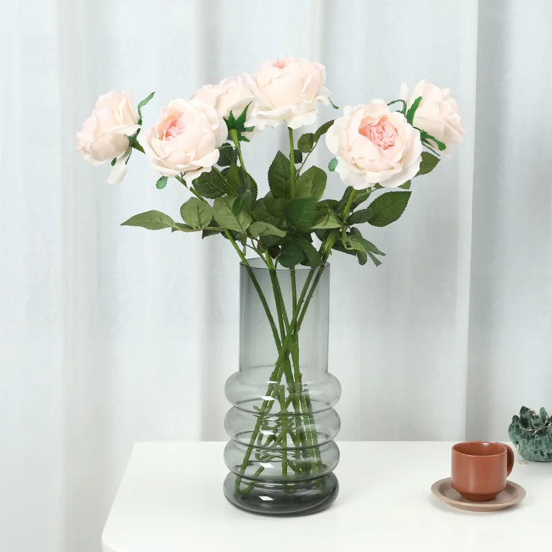 

2Pc High-end Feel Moist Austin Rose Real Touch Artificial Flowers Bridal Bouquet Wedding Roses Home Decoration Fake Flower Peony