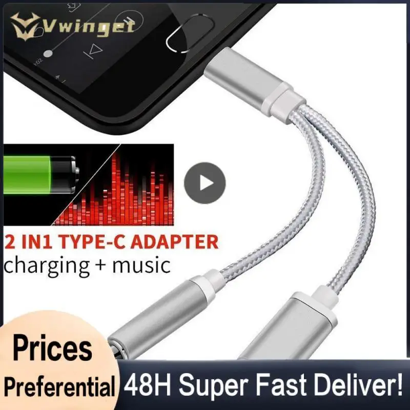 

Прямая поставка, аудиокабель USB типа C на 2 в 1, аудиокабель типа C с разъемом 3,5 мм, адаптер для наушников, преобразователь, приемник для аудиосплиттера