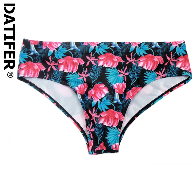 

Datifer Summer Mens Shorts Movable Pad Swim Briefs Fashion Print Low Sexy Surfing Sport Gym Beach Men Swimsuit
