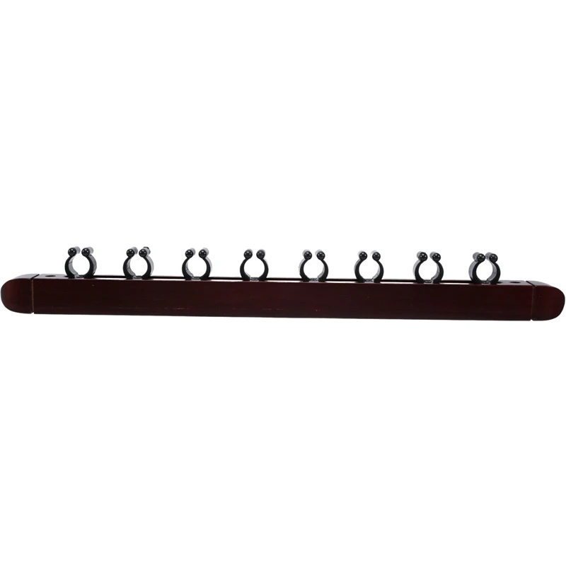 Upgrade Wall Mounted Hardwood Billiard Cue Rack 8 Clips Billiard Holder Bracket ,Red images - 6