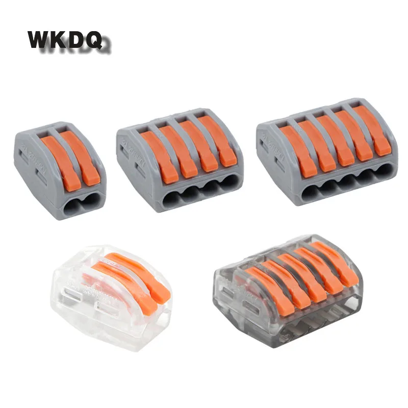 

Splicing Connector 10Pcs Compact Quick Wiring 222-412,414,415,418 2P/3P/4P/5P/8P Pins 222 Type Junction Box Fast Connectors