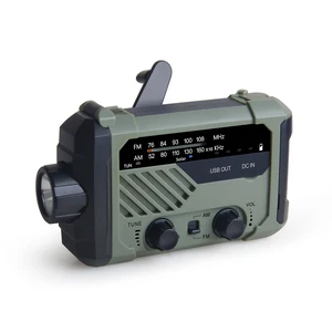 emergency radio solar hand crank powered 2000mah power bank phone charger portable amfmnoaa weather radio cob led flashlight free global shipping