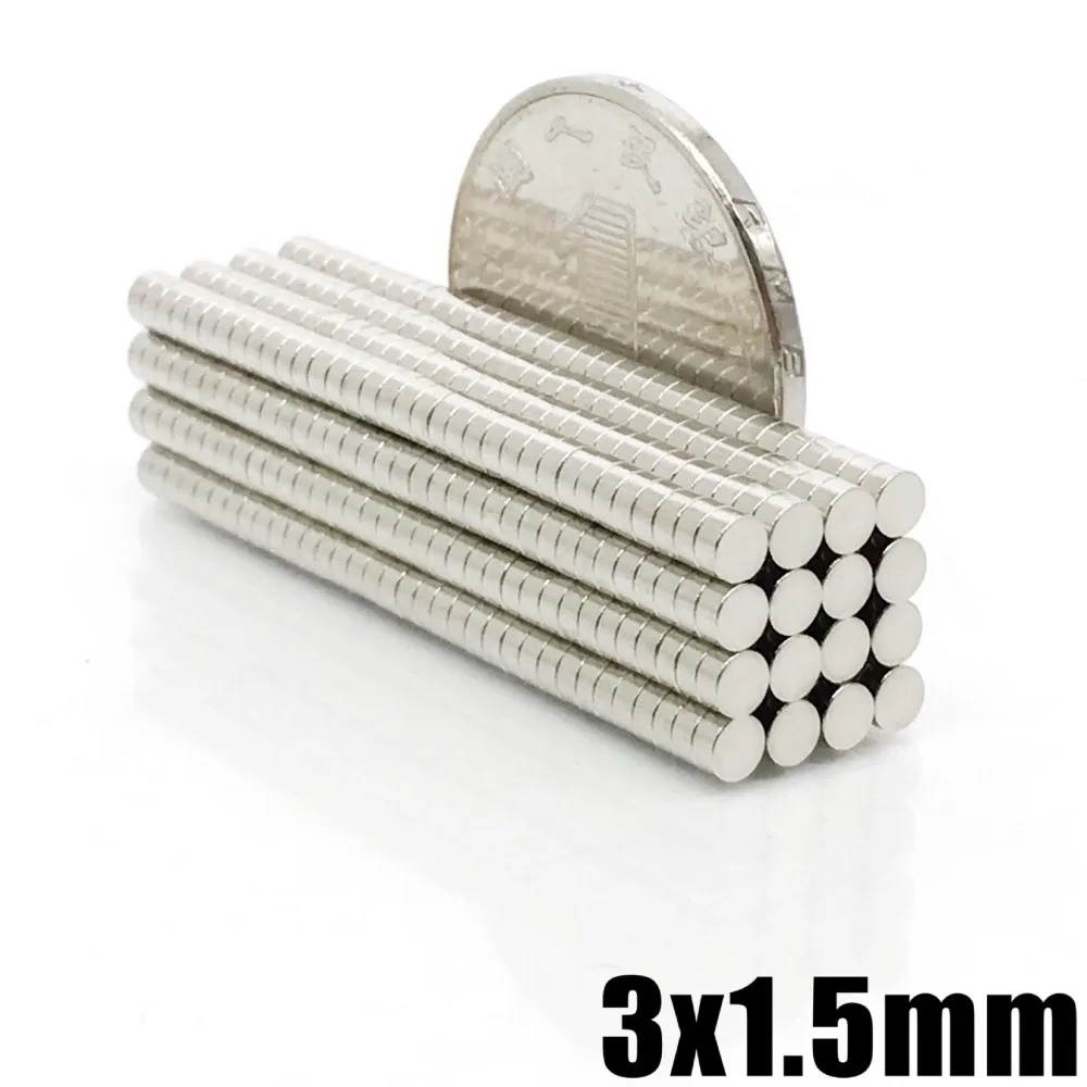 

50-10000pcs 3x1.5mm Neodymium disc mini Magnets 3x1.5 N35 ndfeb Super Strong Permanent Magnet high quality 3*1.5