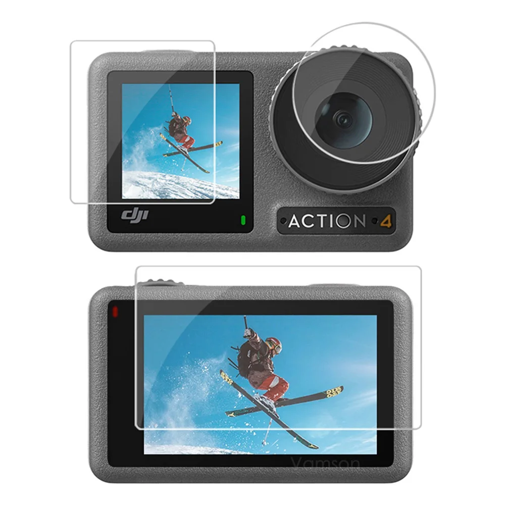 

Защитная пленка для экрана ЖК-дисплея из твердого стекла, полное покрытие для спортивной камеры DJI Osmo Action 4/3/2 Action4 Action3, аксессуары