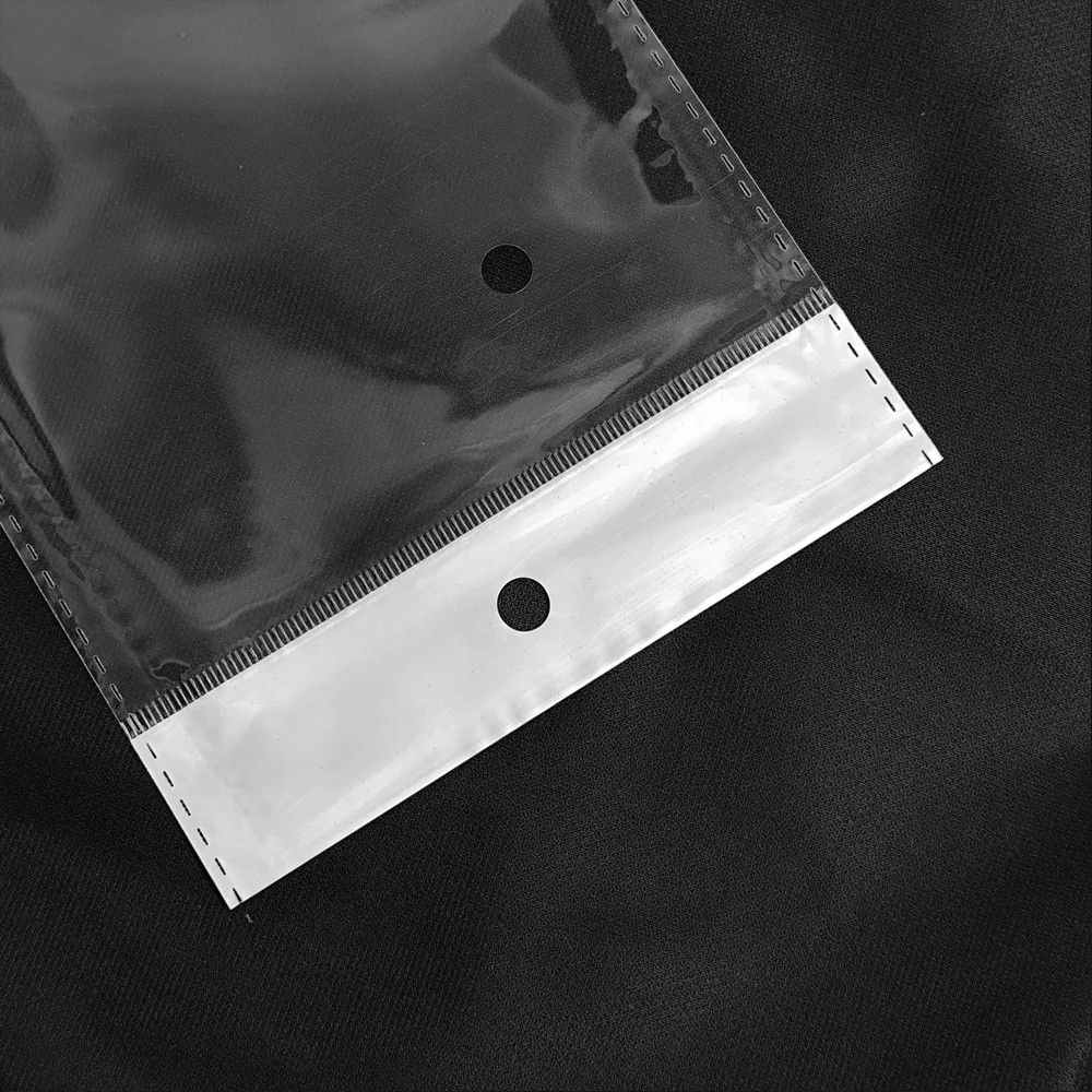 Прозрачные самоклеящиеся пакеты с отверстием для подвешивания AWEPK 12 5x62 см 100 шт