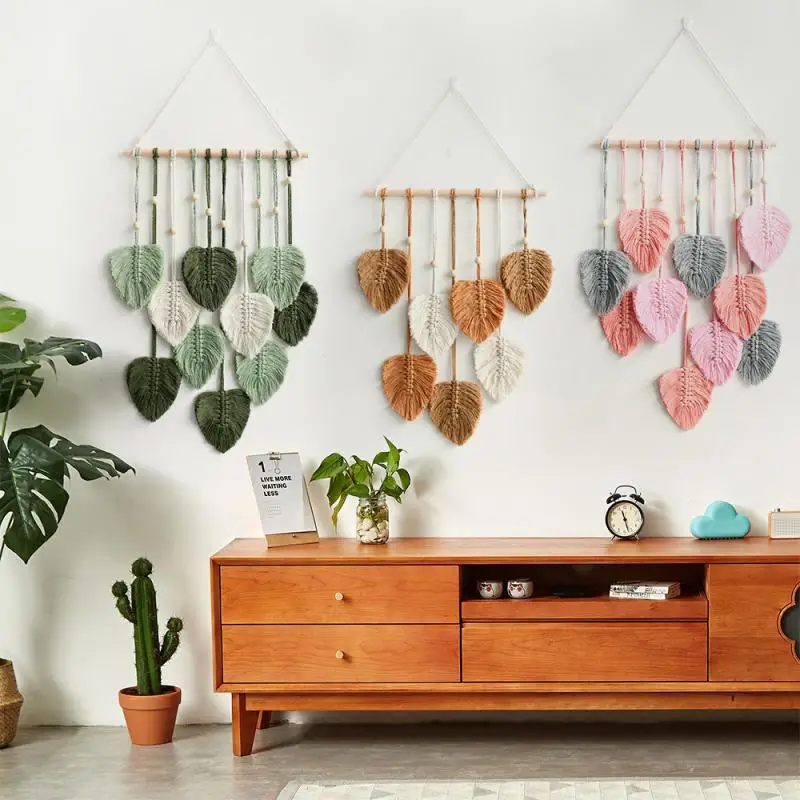 

Home Wall Decoration Bohemia Mori Department Creativity The New Cotton Rope Ornament Room Wall Hanging Leaves Simple Manual