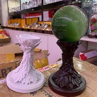 cs29 crystal ball base embos carved feather resin pendulum stand magic ball display bracket home decoration accessories