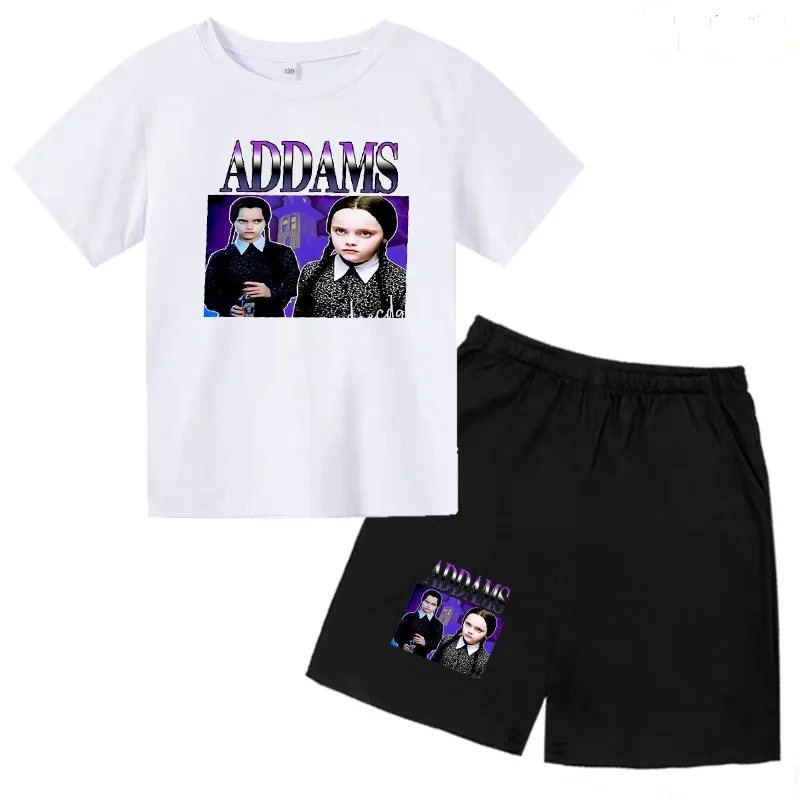 

Happy Wednesday Adams T-shirt Children's Charming Idol Clothes Printed Cotton Boy Girl O Collar Short Sleeve Baby Summer Toddler