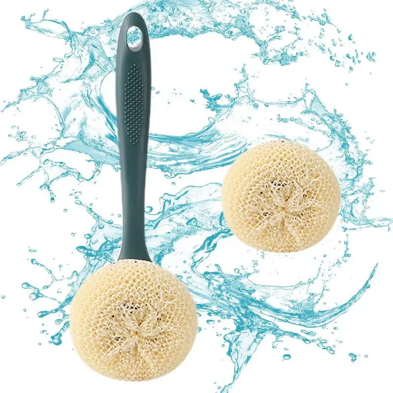 

Dish Cleaning Brush Scratch-Free Household Cleaning Brush With 2PCS Fiber Ball Fiber Scrubber Ball Brush For All Kitchens And