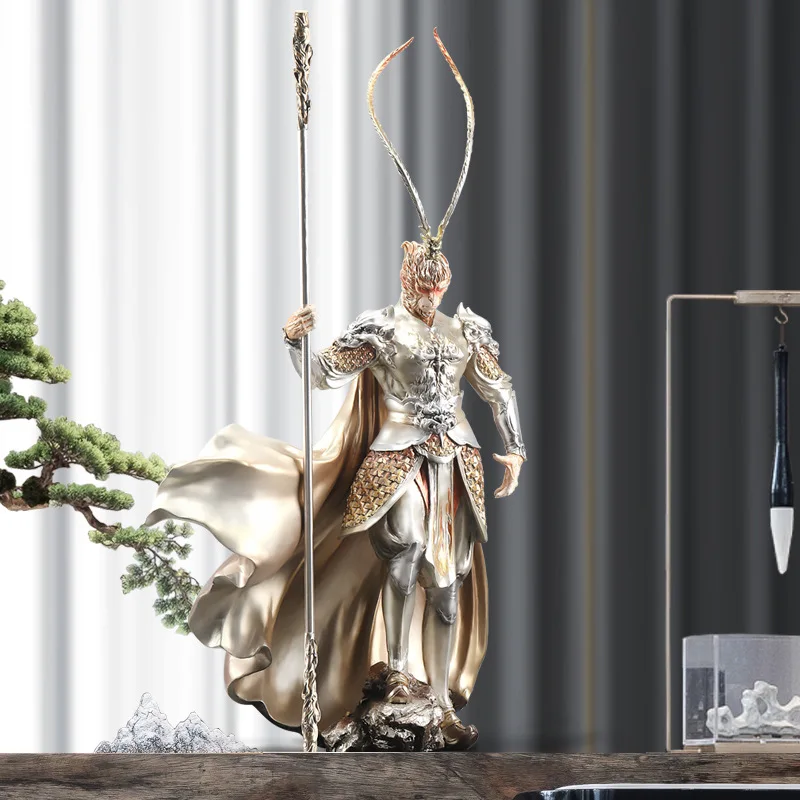 

2024 Monkey King Sun WuKong Modern Fight Against Buddha Fortune Feng Shui Home Decoration Accessories Modern