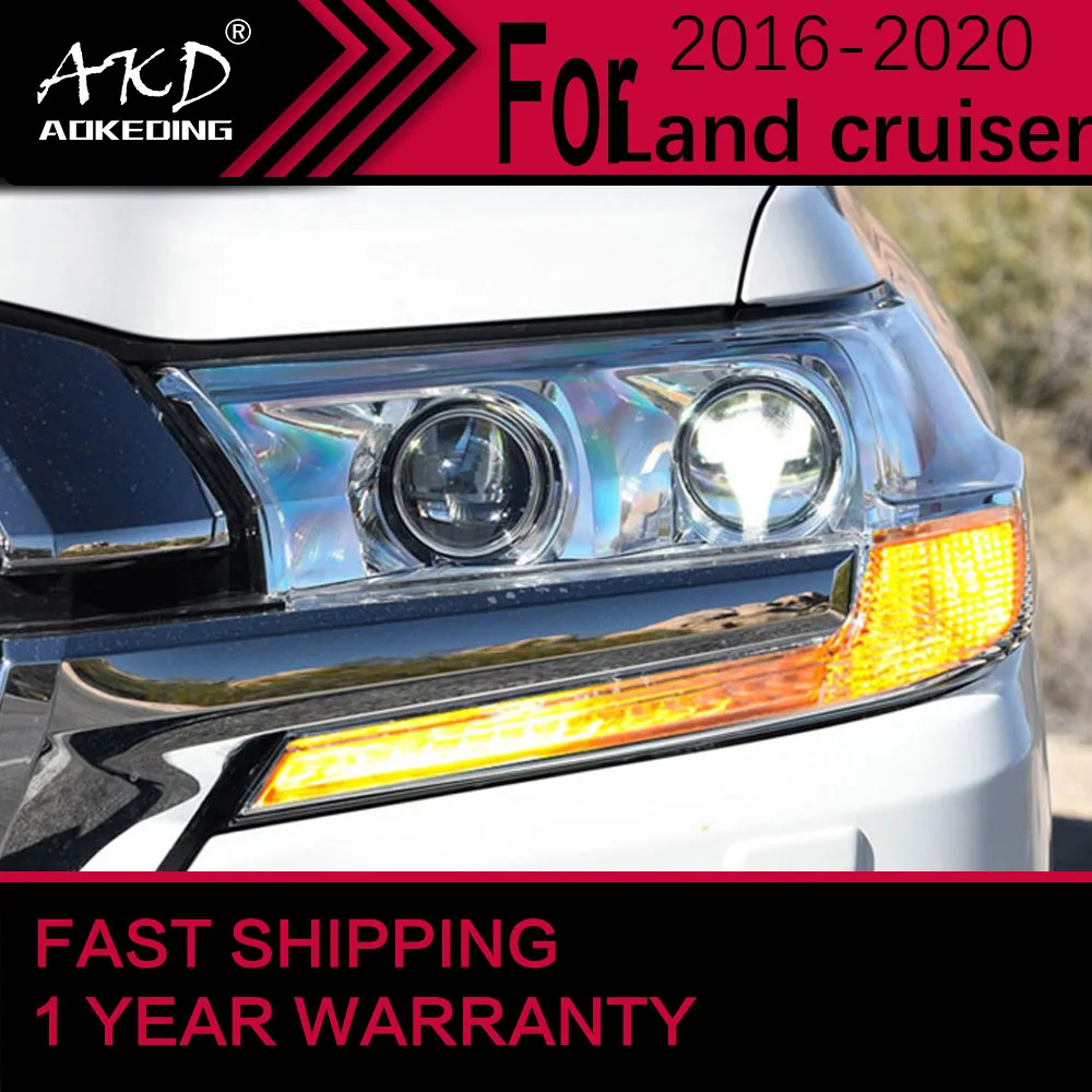 

Автомобильные фары для Toyota Land Cruiser, светодиодные фары 2016-2020 Lc200, фары ДХО, Проекционные линзы, автомобильные аксессуары