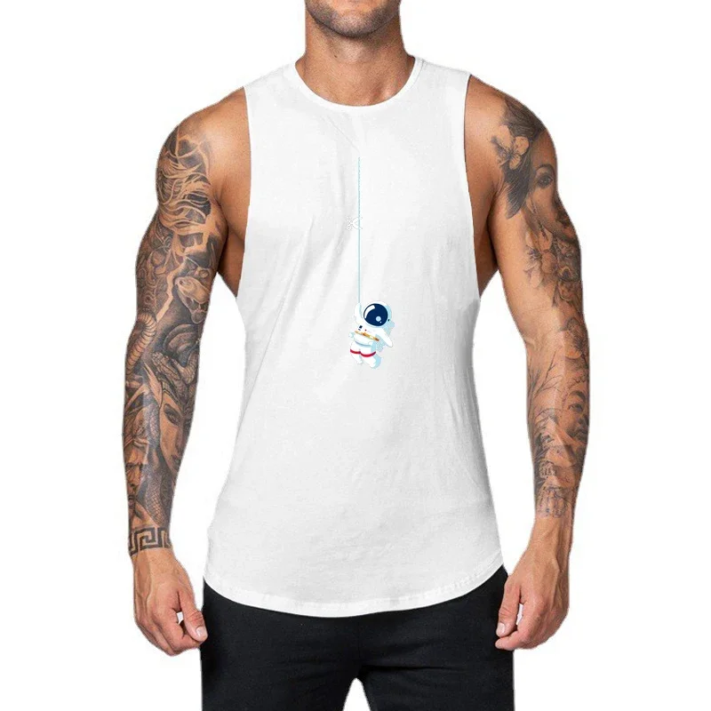 Майка мужская тренировочная без рукавов Повседневная модная майка для фитнеса