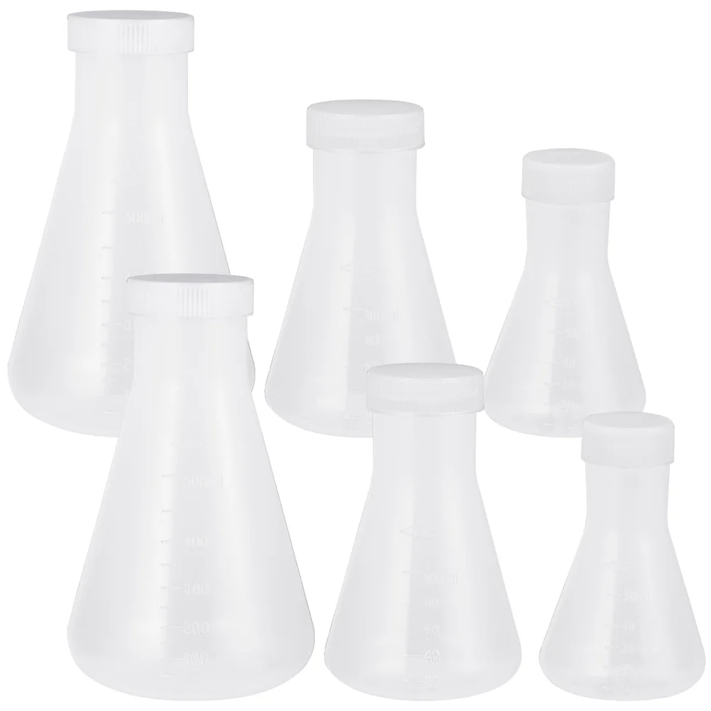 

6pcs Washable Sturdy Conical Flask For Chemistry Science Flask Flask Flask, Flask for Experiment