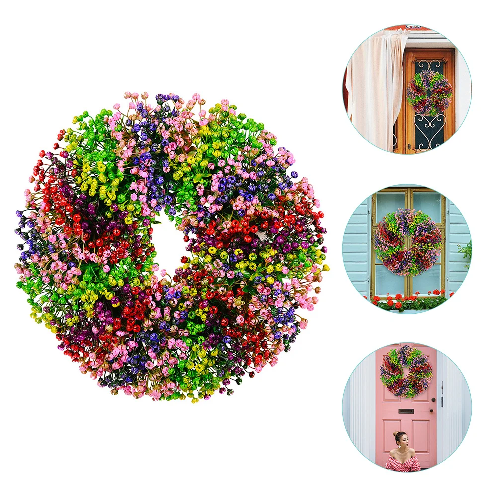 

Wreath Summer Greenery Spring Outdoor Wreaths Flower Hanging Floral Eucalyptus Green Faux Fake Weddingwindow Wall Decorative