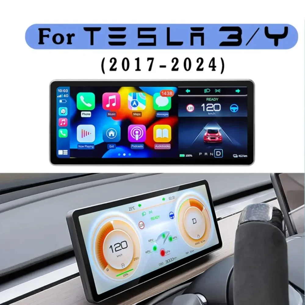 

Digital Dashboard Heads Up Display Wireless Carplay Android Auto For 2023 Tesla Model 3 Y HUD Accessories