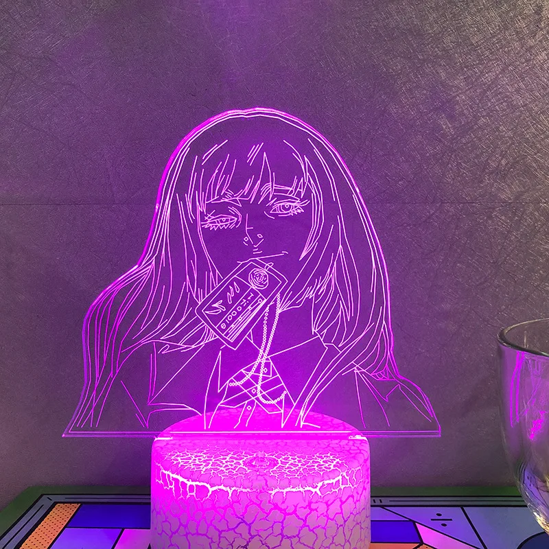 

Светодиодный ночсветильник 3d, аниме лампа Yumeko Jabami, декор для спальни, ночсветильник, акриловая настольная лампа, подарок для девочек на день...