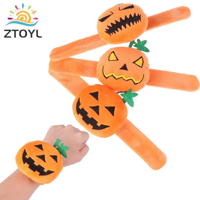

Cute Doll Plush Slap Snap Wrap Wristband Bracelet Soft Pop Circle Holiday Gifts Kawaii Simulation Halloween Ghost Face Pumpkin