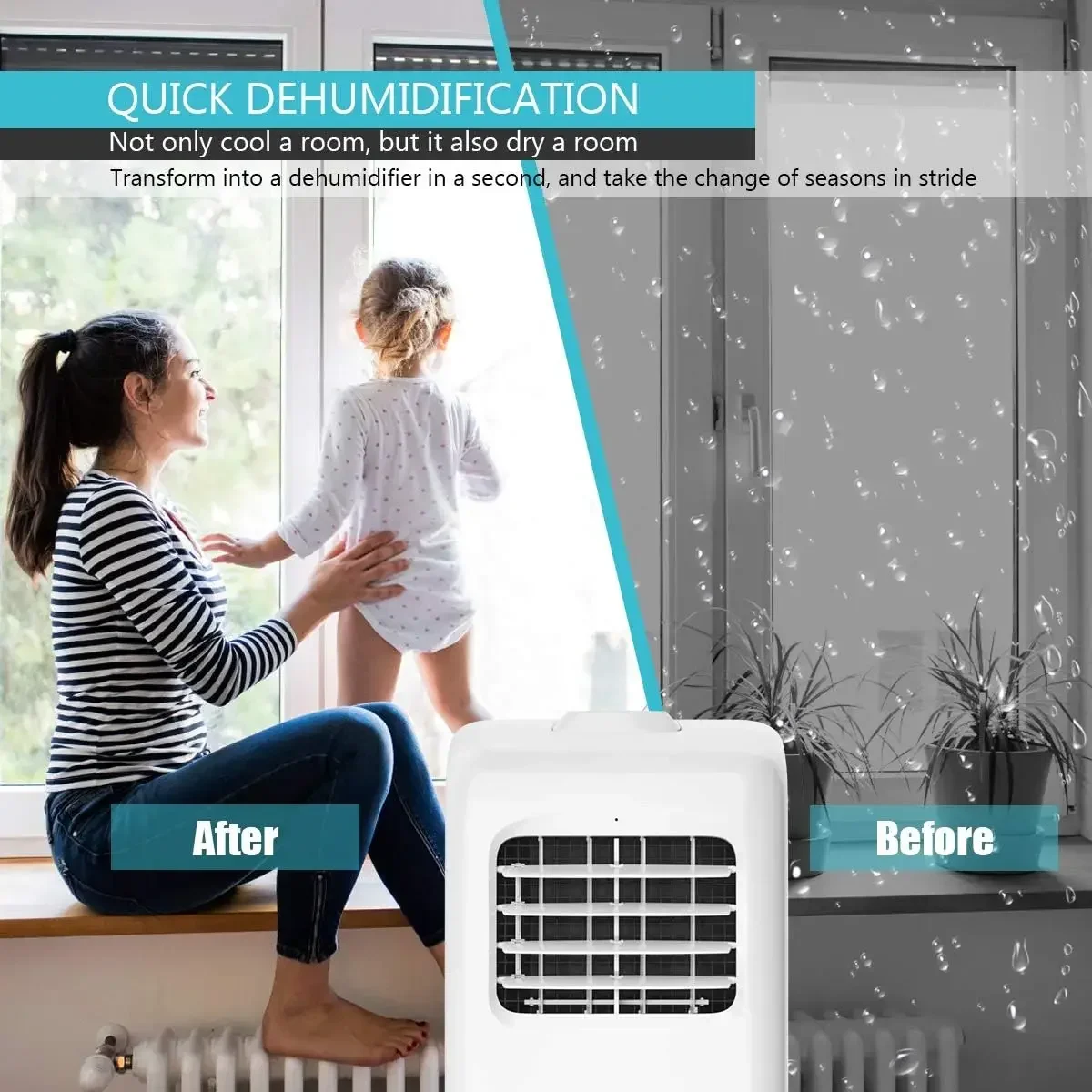 Портативный кондиционер COSTWAY Ashrae 8000 BTU с дистанционным управлением