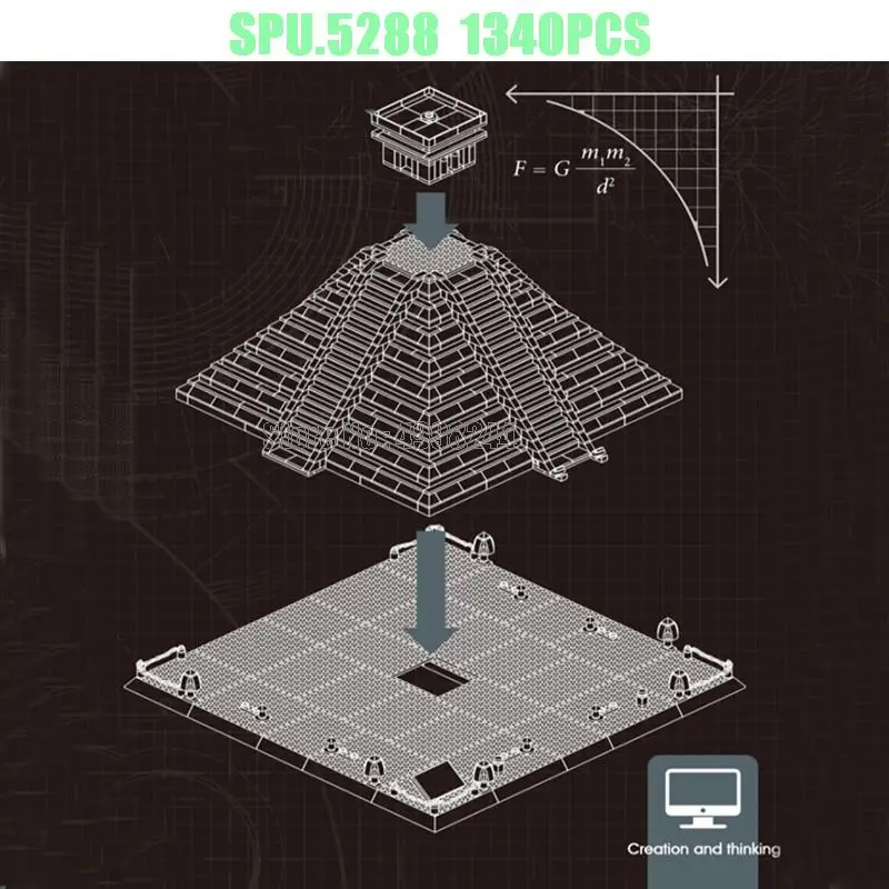 6225 1340 шт. Пирамида майя Мексика строительные блоки | Игрушки и хобби