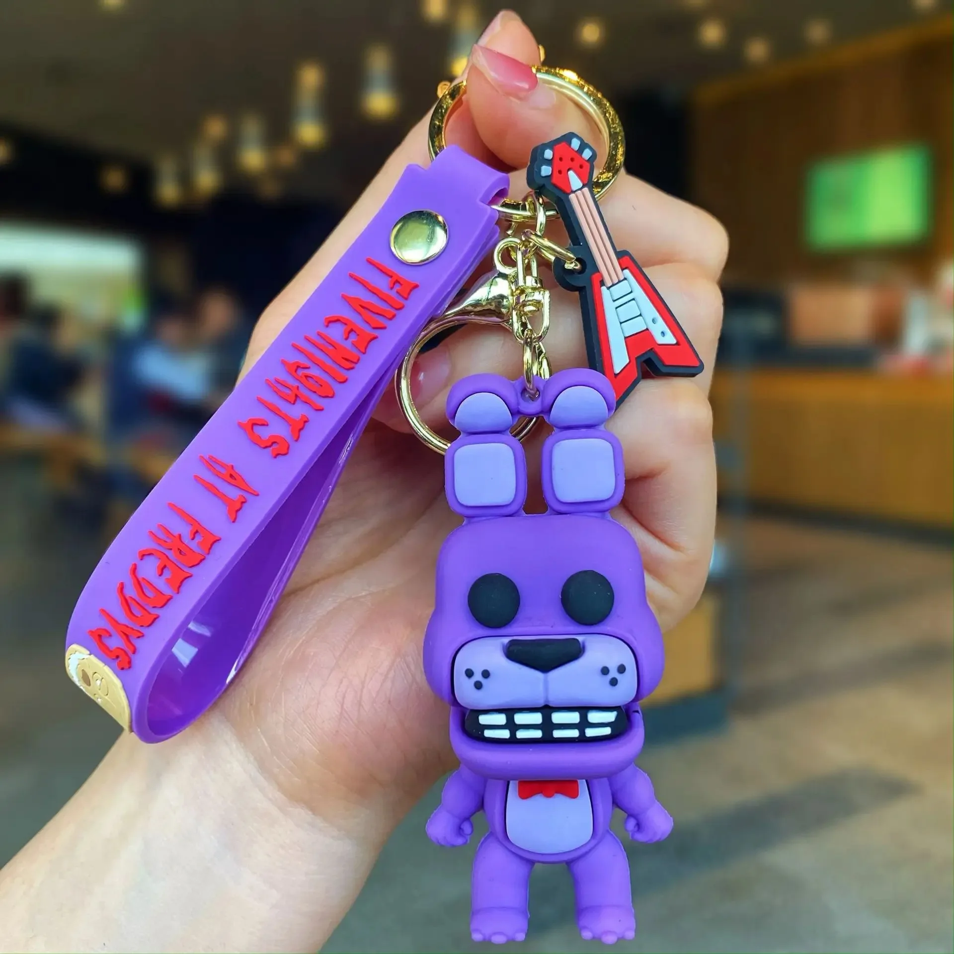 Фото Оптовая продажа: 5 шт. мультяшных игровых фигурок FNAF, модель игрушки-медведя Фредди Фазбера, брелок «Пять ночей с Фредди» для подарка №5