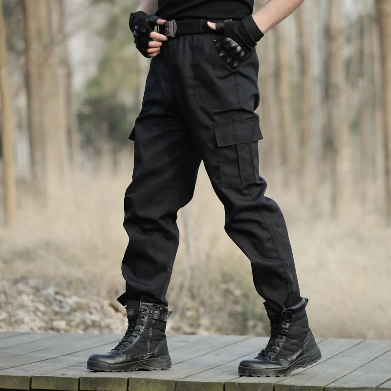 

Black Military Cargo Pants Men's Check Working pantalones Tactical Trousers Men Army Combat Airsoft Casual Pants Camo Sweatpant