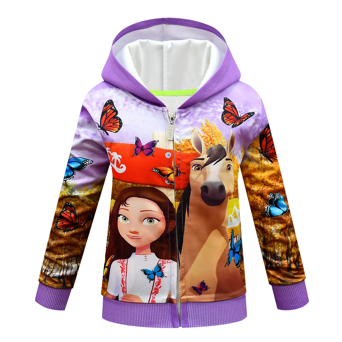 Детские толстовки с капюшоном Lucky &amp Mustang Spirit Horse одежда для девочек детские