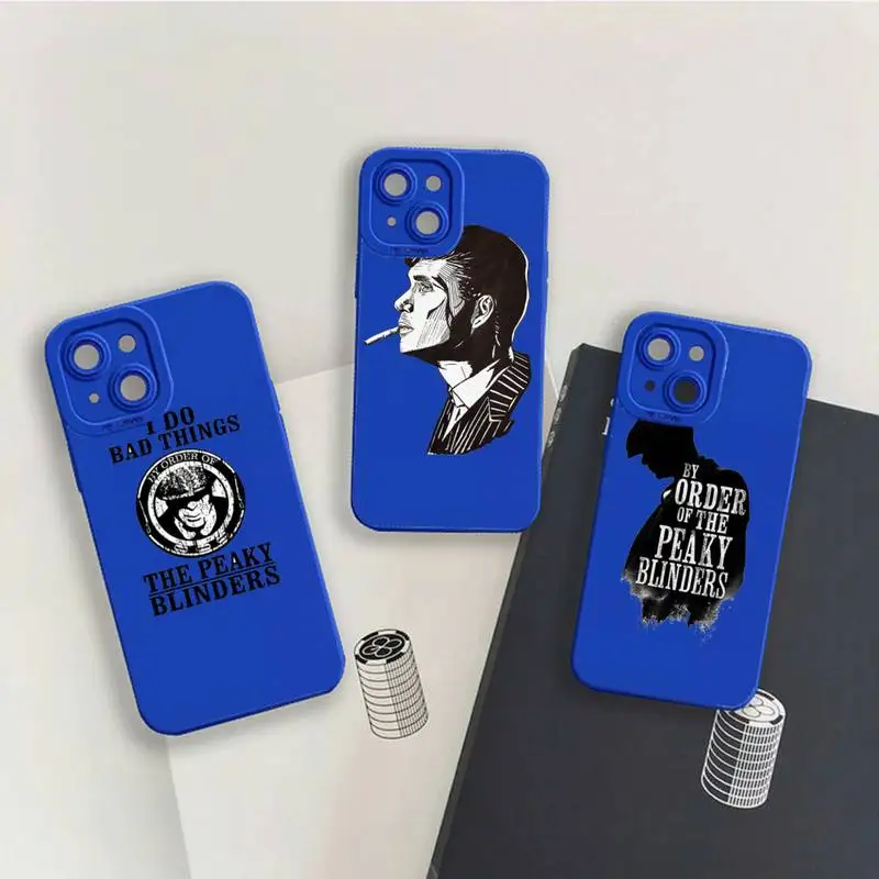

Peaky Blinders Thomas Shelby Phone Case For iPhone 13 12 11 Pro MAX Mini X XS XR 7 8 Plus Liquid Silicone Klein Blue