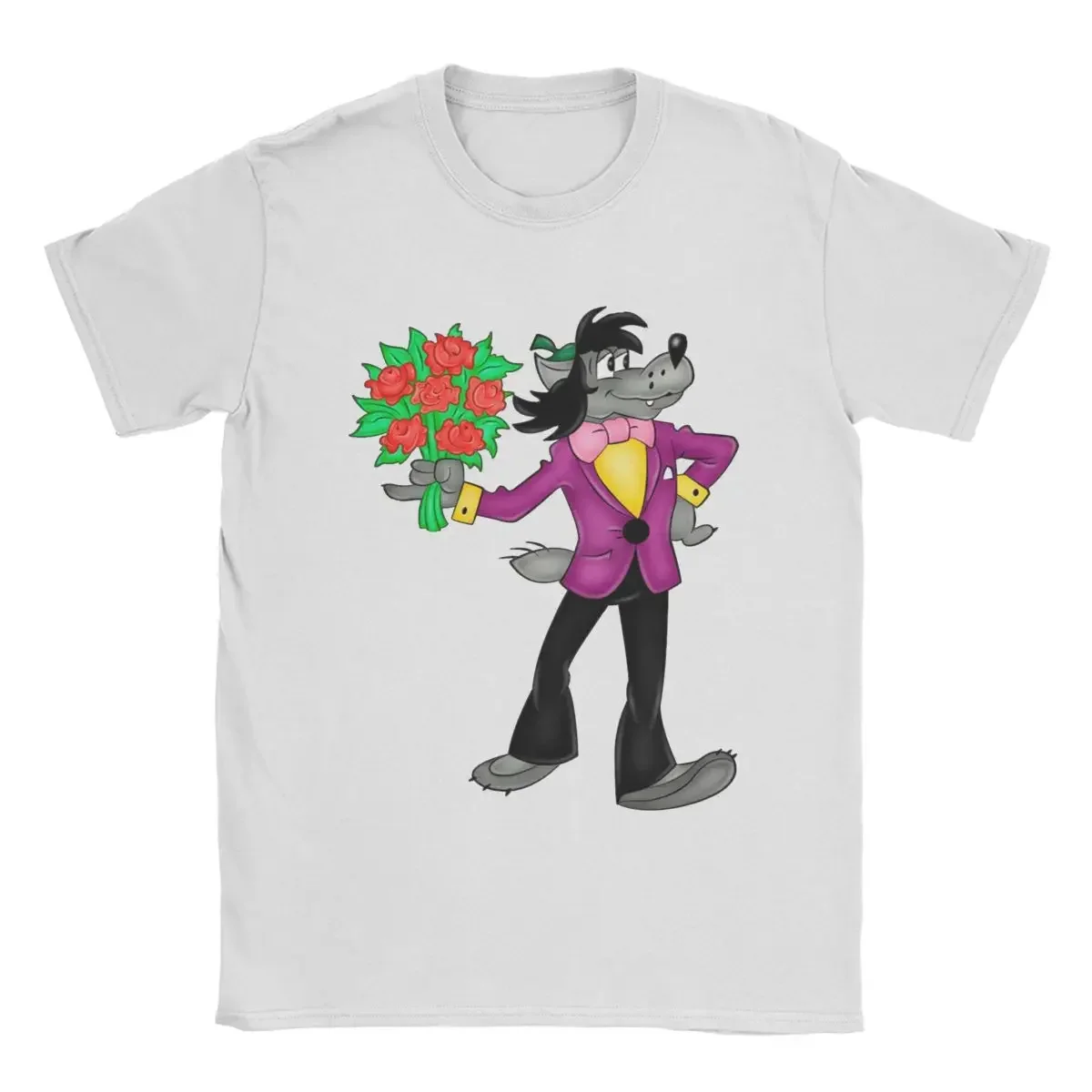 Мужские футболки Nu Pogodi с волком Забавные коротким рукавом и круглым вырезом