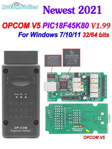 Сканер OBD2 для Opel 2021, OPCOM 1,99 OP-COM CAN BUS, OP COM V1.99 PIC18F45K80, прошивка 1,99, профессиональный диагностический инструмент