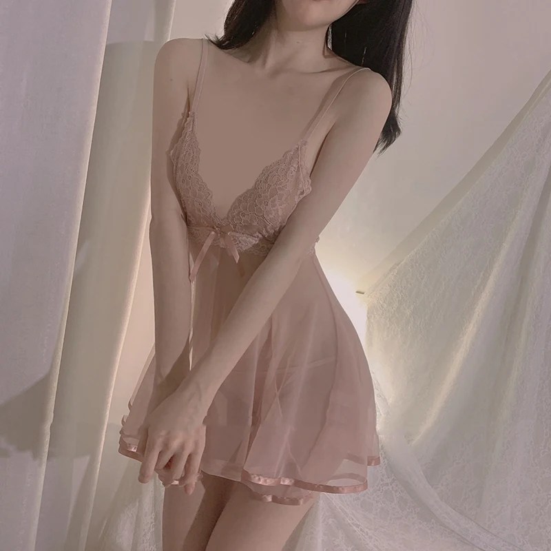 Пикантная женская летняя пижама из ледяного шелка тонкая ночная рубашка с