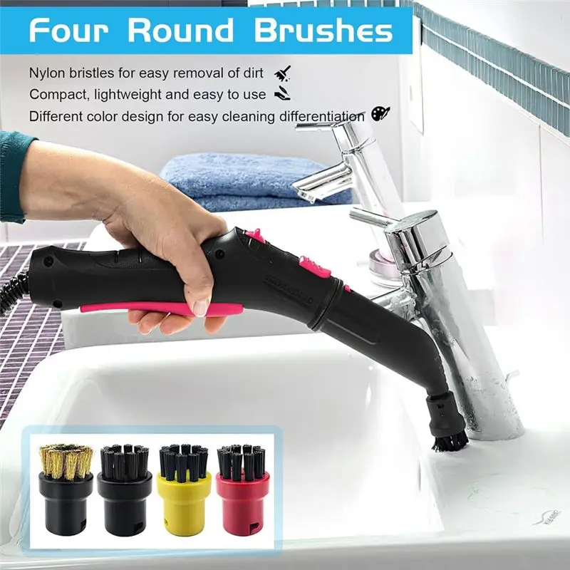 Фото ABRW - Круглая насадка-щетка для пароочистителей Karcher SC1, SC2, SC3, SC4, SC5, SC7, CTK10, CTK20, запчасти для паровой швабры, для дома №4