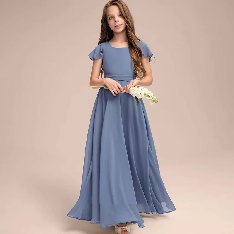 Chu le di Квадратное шифоновое платье трапециевидной формы длиной до пола/по