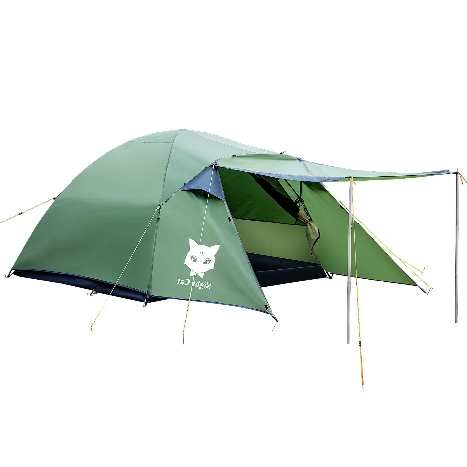 

Night Cat Camping Tent 2/3 Persons with Porch 4 Season For Family Hiking Picnic Travel Backpacking Tent Double Layers Waterproof