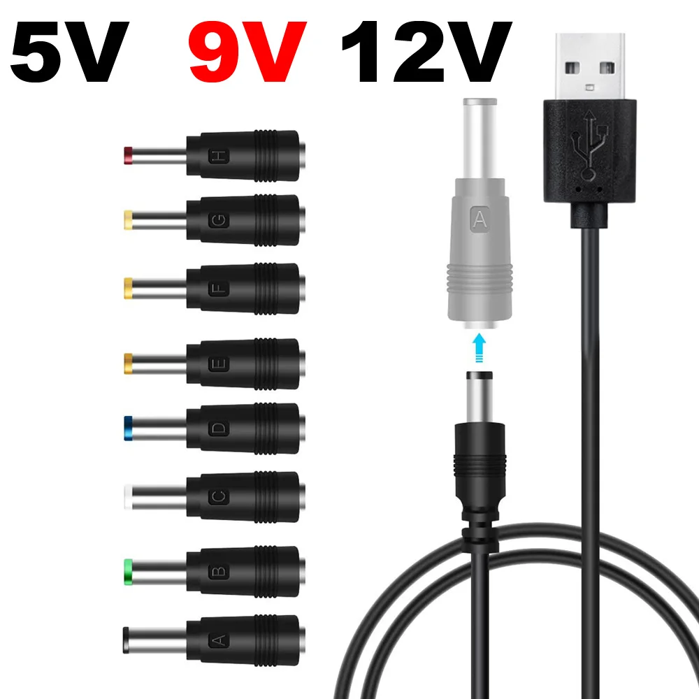 Universal 5V 9V 12V USB to DC Power Cable USB Jack Charging Cord Plug Connector 55*25 For Router Mini Fan Speaker Camera