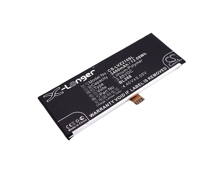 

3400mAh BL268 Battery for Lenovo Zuk 2 Z2131 Z2 Rio 2016 Edition