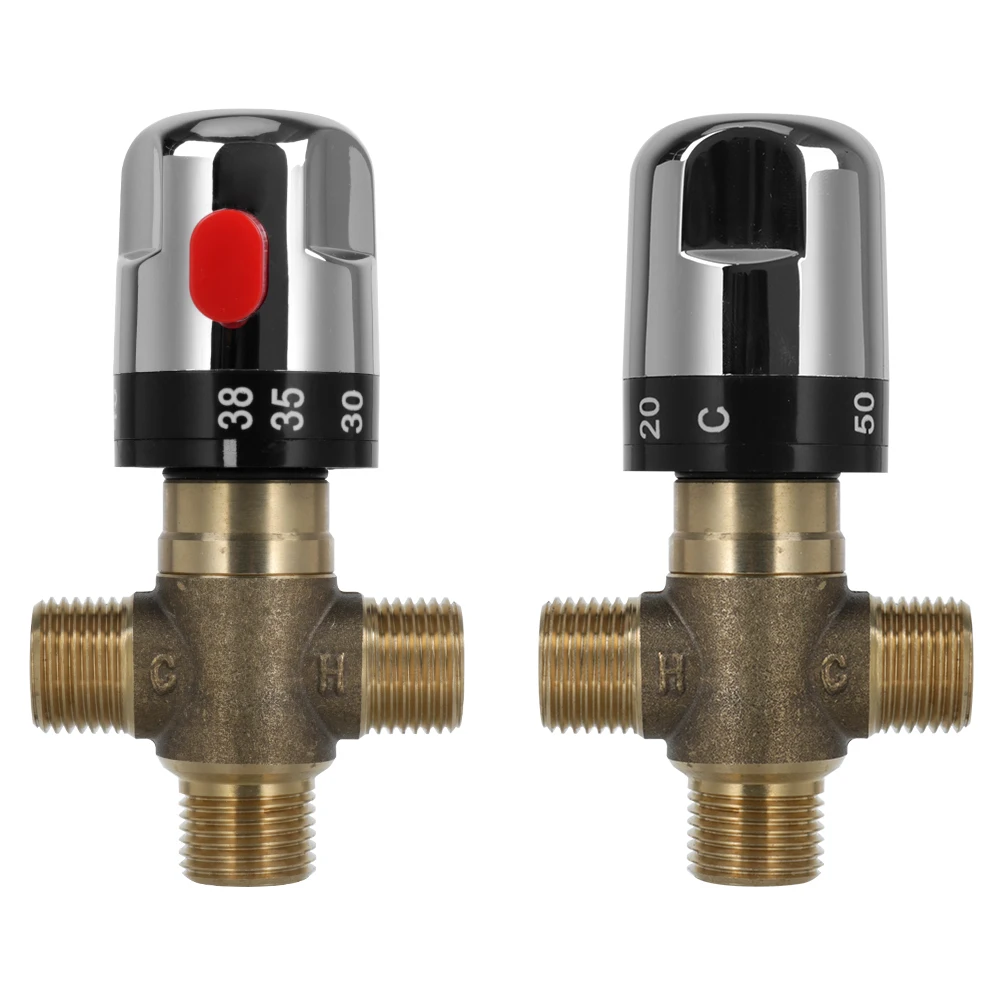 

Thermostat Faucet Home Improvement Brass Pipe Bathroom Water T emperature Control Faucet T hermostatic Mixing Valve 1PC