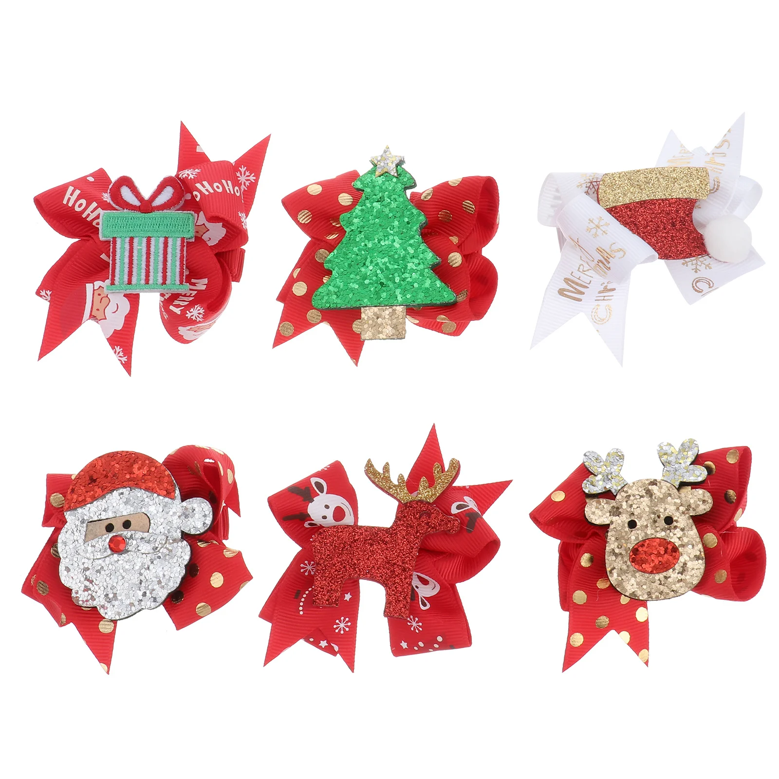 

Hair Christmas Clipbow Clips Bowknot Girls Snowmen Bows Santa Kids Barrettesheadband Hairpin Gift Party Woman Alligator Sequin