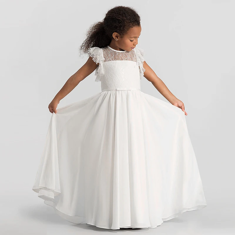 

Элегантное белое платье для девочек на день рождения, роскошные вечерние платья для большой девочки, свадебная одежда с цветами для девочек-подростков