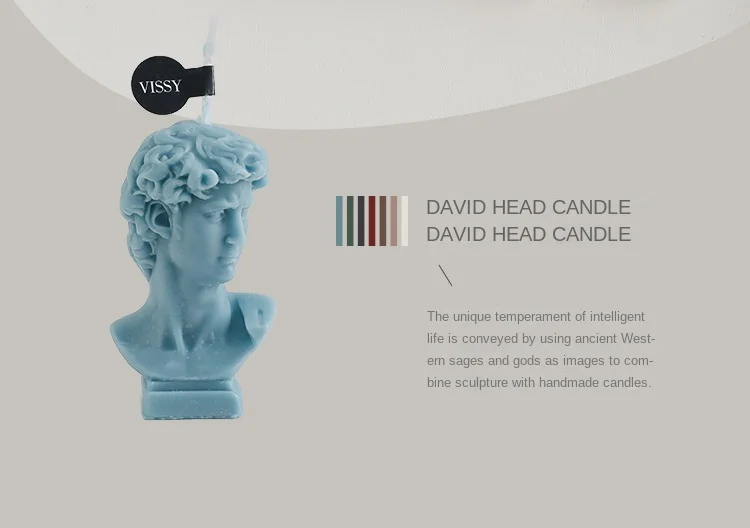 3 шт./7 цветов Резная Голова Давид соевый воск аромат расслабляющий подарок на