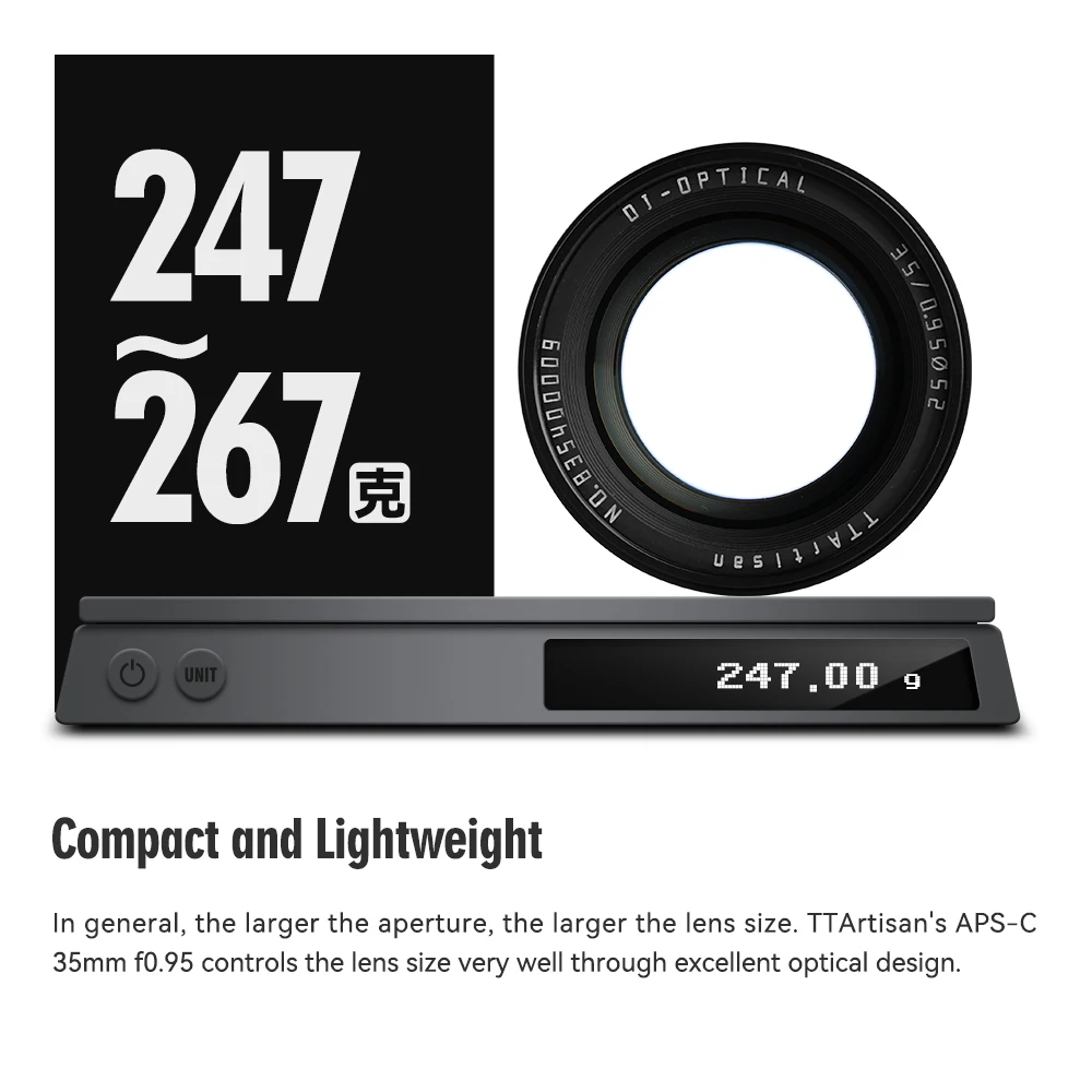 TTArtisan 35mm F0.95 APS-C Frame Large Aperture Manual Lens for Sony E Nikon Z Canon EOSR RF Panasonic Leica Sigma L Fuji X