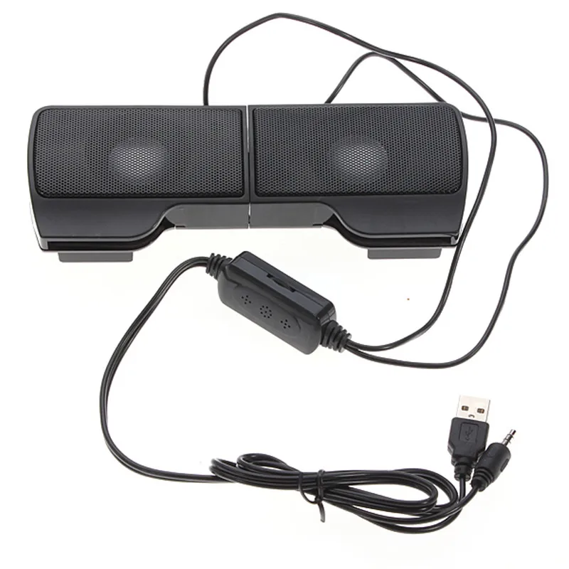 

2021New USB2.0 Stereo Speaker Clip-On Mini Speaker Speaker 3.5mm Audio Jack Portable PC Volume Control Soundbar Notebook
