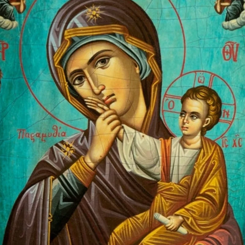 Дева Мария Парамифия Греческая православная икона Божией Матери византийское