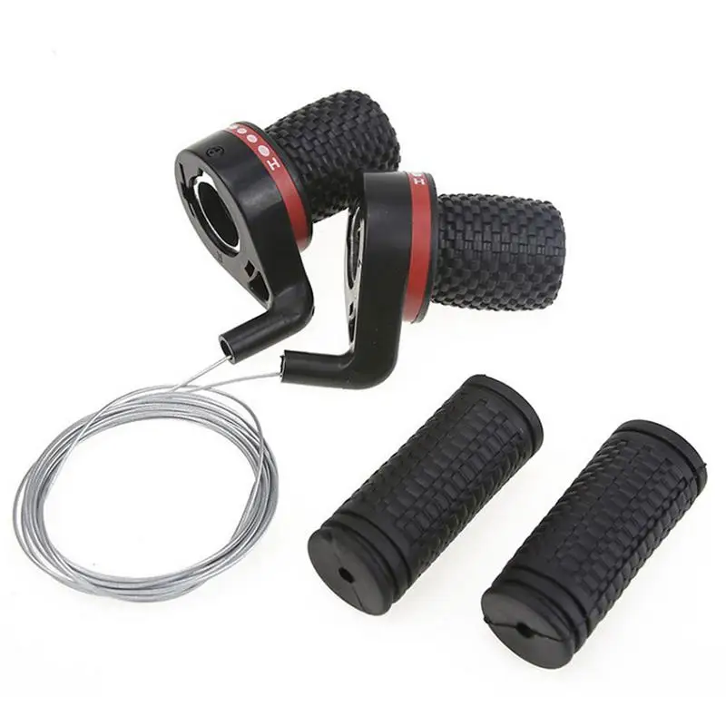 

7pcs 2 Left Right Bicycle Shift Handlebar2 Bike Handlebar Cover2 Shifting Cable1 Cable Tube 3x7 Bike Twist Gear Shifter Grips